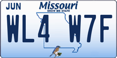 MO license plate WL4W7F