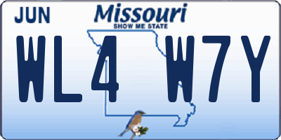 MO license plate WL4W7Y