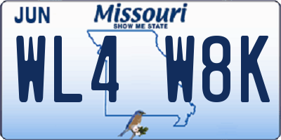 MO license plate WL4W8K