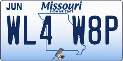 MO license plate WL4W8P