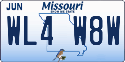 MO license plate WL4W8W