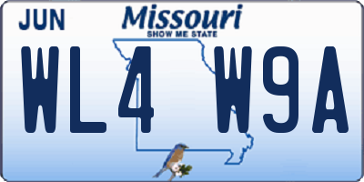 MO license plate WL4W9A