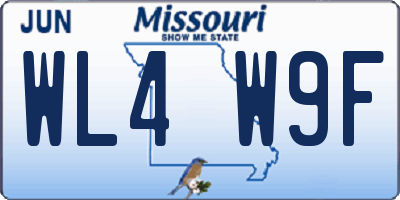MO license plate WL4W9F