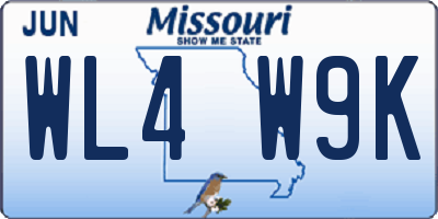 MO license plate WL4W9K