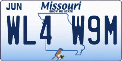 MO license plate WL4W9M