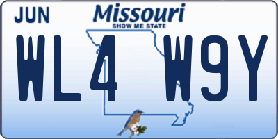 MO license plate WL4W9Y