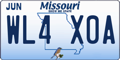MO license plate WL4X0A