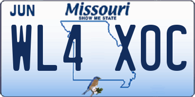 MO license plate WL4X0C