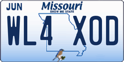 MO license plate WL4X0D