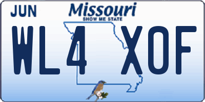 MO license plate WL4X0F