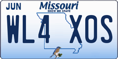 MO license plate WL4X0S
