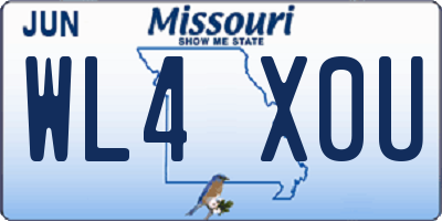 MO license plate WL4X0U