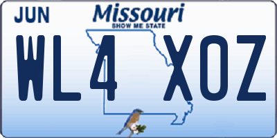 MO license plate WL4X0Z