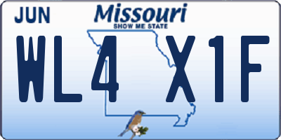 MO license plate WL4X1F