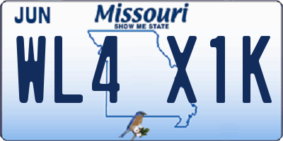 MO license plate WL4X1K