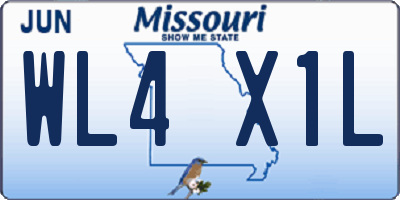 MO license plate WL4X1L