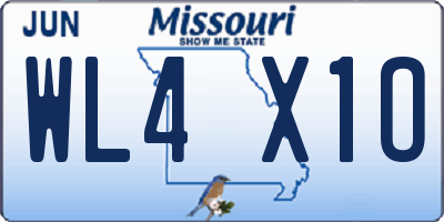 MO license plate WL4X1O