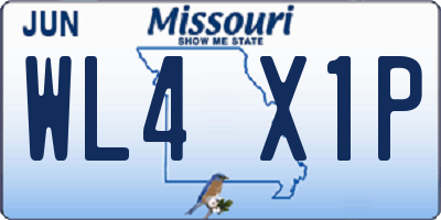 MO license plate WL4X1P