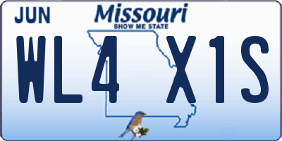 MO license plate WL4X1S