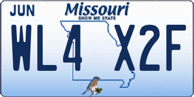 MO license plate WL4X2F