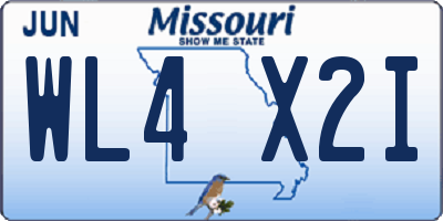 MO license plate WL4X2I