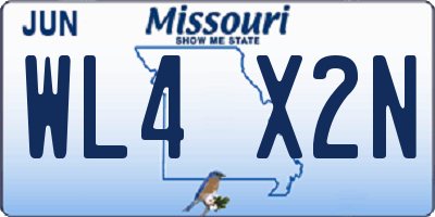 MO license plate WL4X2N