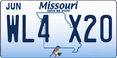 MO license plate WL4X2O