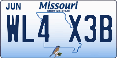 MO license plate WL4X3B
