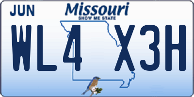 MO license plate WL4X3H