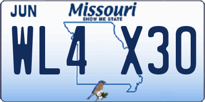 MO license plate WL4X3O