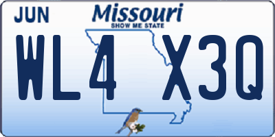 MO license plate WL4X3Q