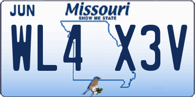 MO license plate WL4X3V