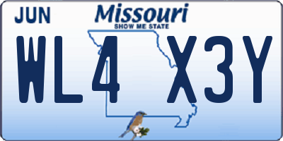 MO license plate WL4X3Y