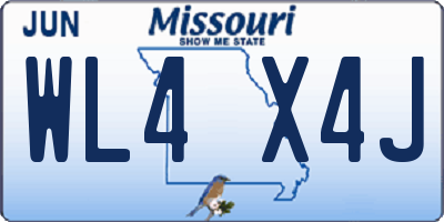 MO license plate WL4X4J