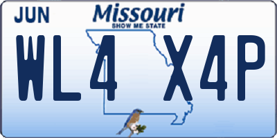MO license plate WL4X4P