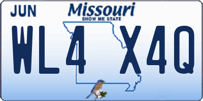 MO license plate WL4X4Q