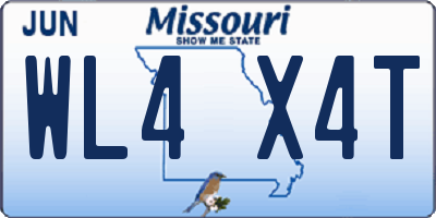 MO license plate WL4X4T
