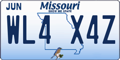 MO license plate WL4X4Z