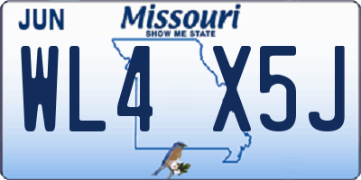MO license plate WL4X5J