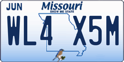 MO license plate WL4X5M