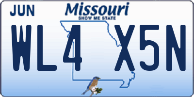 MO license plate WL4X5N