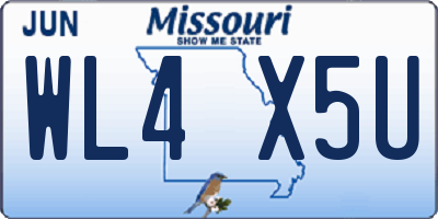 MO license plate WL4X5U