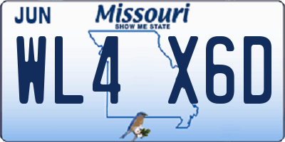 MO license plate WL4X6D