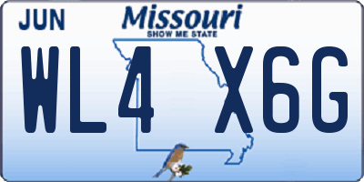 MO license plate WL4X6G