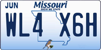 MO license plate WL4X6H