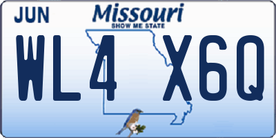 MO license plate WL4X6Q