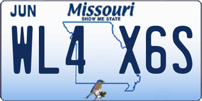MO license plate WL4X6S