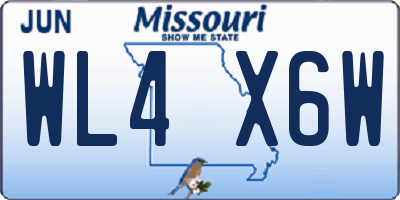 MO license plate WL4X6W