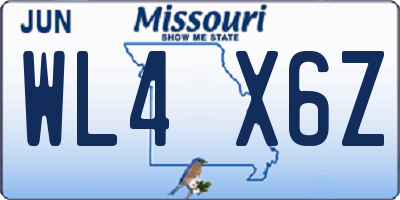 MO license plate WL4X6Z