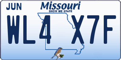 MO license plate WL4X7F